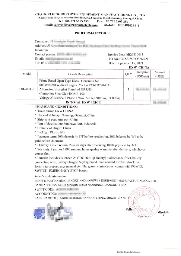 1臺480KW玉柴柴油機(jī)配斯坦福發(fā)發(fā)電機(jī)組出口印度尼西亞